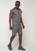 Купить Спортивный костюм летний мужской серого цвета 2262Sr, фото 2