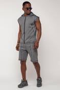 Купить Спортивный костюм летний мужской серого цвета 2262Sr, фото 3