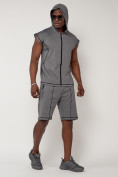 Купить Спортивный костюм летний мужской серого цвета 2262Sr, фото 5