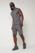 Купить Спортивный костюм летний мужской серого цвета 2262Sr, фото 6
