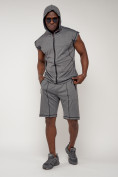 Купить Спортивный костюм летний мужской серого цвета 2262Sr, фото 7