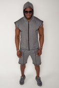 Купить Спортивный костюм летний мужской серого цвета 2262Sr, фото 8