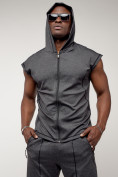 Купить Спортивный костюм летний мужской темно-серого цвета 2262TC, фото 12