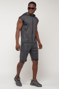 Купить Спортивный костюм летний мужской темно-серого цвета 2262TC, фото 2