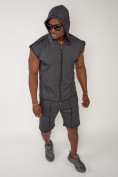 Купить Спортивный костюм летний мужской темно-серого цвета 2262TC, фото 8