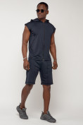 Купить Спортивный костюм летний мужской темно-синего цвета 2262TS, фото 2