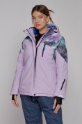 Купить Горнолыжная куртка женская зимняя великан фиолетового цвета 2263F, фото 2