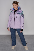Купить Горнолыжная куртка женская зимняя великан фиолетового цвета 2263F, фото 4