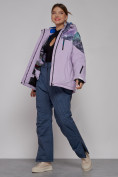 Купить Горнолыжная куртка женская зимняя великан фиолетового цвета 2263F, фото 6