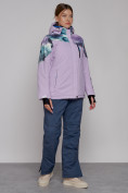 Купить Горнолыжная куртка женская зимняя великан фиолетового цвета 2263F, фото 10