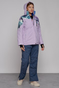 Купить Горнолыжная куртка женская зимняя великан фиолетового цвета 2263F, фото 13