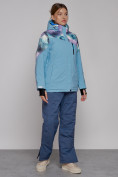 Купить Горнолыжная куртка женская зимняя великан голубого цвета 2263Gl, фото 11
