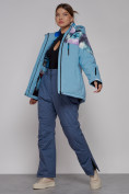 Купить Горнолыжная куртка женская зимняя великан голубого цвета 2263Gl, фото 6