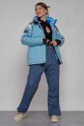 Купить Горнолыжная куртка женская зимняя великан голубого цвета 2263Gl, фото 7