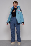 Купить Горнолыжная куртка женская зимняя великан голубого цвета 2263Gl, фото 8