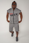 Купить Спортивный костюм летний мужской светло-серого цвета 2264SS, фото 12