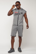 Купить Спортивный костюм летний мужской светло-серого цвета 2264SS, фото 4