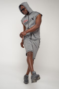 Купить Спортивный костюм летний мужской светло-серого цвета 2264SS, фото 9