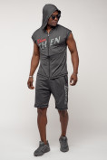 Купить Спортивный костюм летний мужской темно-серого цвета 2264TC, фото 3