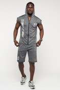 Купить Спортивный костюм летний мужской серого цвета 2265Sr, фото 5