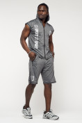 Купить Спортивный костюм летний мужской серого цвета 2265Sr, фото 6