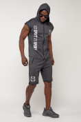 Купить Спортивный костюм летний мужской темно-серого цвета 2265TC, фото 6