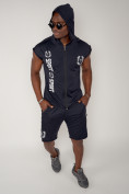 Купить Спортивный костюм летний мужской темно-синего цвета 2265TS, фото 10