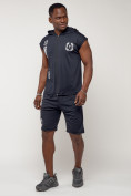 Купить Спортивный костюм летний мужской темно-синего цвета 2265TS, фото 3