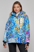 Купить Горнолыжная куртка женская зимняя большого размера разноцветного цвета 2270-1Rz