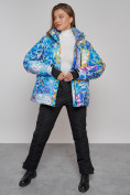 Купить Горнолыжная куртка женская зимняя большого размера разноцветного цвета 2270-1Rz, фото 14