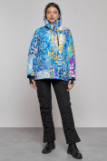 Купить Горнолыжная куртка женская зимняя большого размера разноцветного цвета 2270-1Rz, фото 18