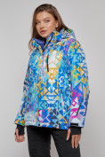Купить Горнолыжная куртка женская зимняя большого размера разноцветного цвета 2270-1Rz, фото 3