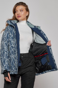 Купить Горнолыжная куртка женская зимняя большого размера темно-серого цвета 2270-1TC, фото 11