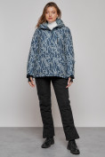 Купить Горнолыжная куртка женская зимняя большого размера темно-серого цвета 2270-1TC, фото 16