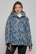 Купить Горнолыжная куртка женская зимняя большого размера темно-серого цвета 2270-1TC, фото 2