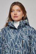 Купить Горнолыжная куртка женская зимняя большого размера темно-серого цвета 2270-1TC, фото 8