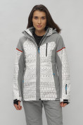 Купить Горнолыжная куртка женская зимняя великан белого цвета 2272-1Bl