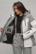 Купить Горнолыжная куртка женская зимняя великан белого цвета 2272-1Bl, фото 11