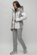 Купить Горнолыжная куртка женская зимняя великан белого цвета 2272-1Bl, фото 15