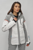 Купить Горнолыжная куртка женская зимняя великан белого цвета 2272-1Bl, фото 3