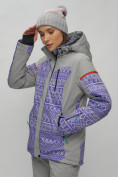 Купить Горнолыжная куртка женская зимняя великан фиолетового цвета 2272-1F, фото 16