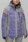 Купить Горнолыжная куртка женская зимняя великан фиолетового цвета 2272-1F, фото 2