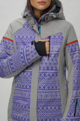 Купить Горнолыжная куртка женская зимняя великан фиолетового цвета 2272-1F, фото 3
