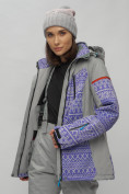 Купить Горнолыжная куртка женская зимняя великан фиолетового цвета 2272-1F, фото 8
