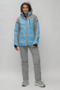 Купить Горнолыжная куртка женская зимняя великан голубого цвета 2272-1Gl, фото 10