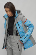 Купить Горнолыжная куртка женская зимняя великан голубого цвета 2272-1Gl, фото 3