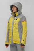 Купить Горнолыжная куртка женская зимняя великан желтого цвета 2272-1J, фото 11