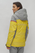 Купить Горнолыжная куртка женская зимняя великан желтого цвета 2272-1J, фото 12