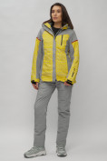 Купить Горнолыжная куртка женская зимняя великан желтого цвета 2272-1J, фото 16