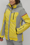 Купить Горнолыжная куртка женская зимняя великан желтого цвета 2272-1J, фото 2
